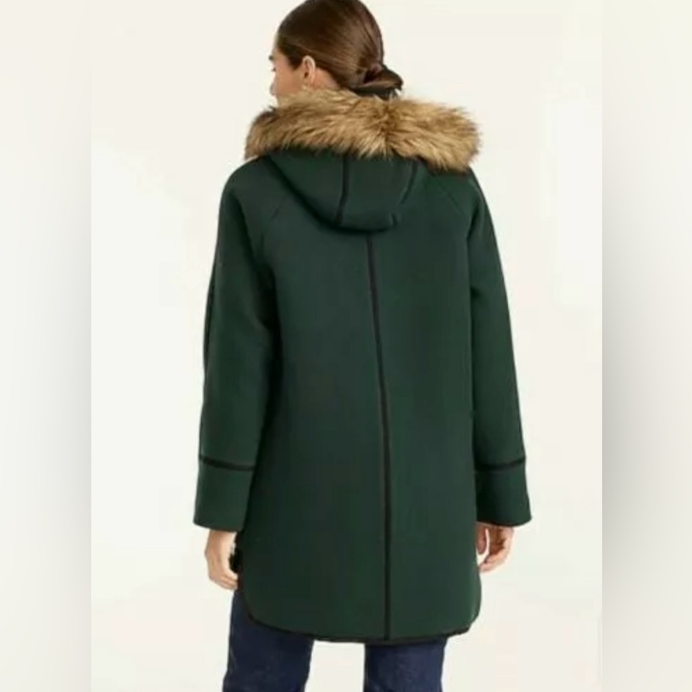 J Crew Summit Parka in Italian Stadium Cloth Wool Dark Forest. Size 00 - Picture 2 of 13